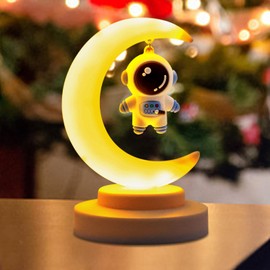 GAROMIA Christmas Decoration Lantern Astronaut Children's Table Lamp Christmas Lamp Moon Night Light Christmas Decoration Spaceman Night Light Children's Room Christmas Decoration Illuminated