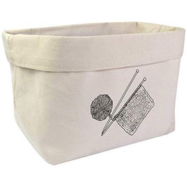 Large 'Knitting Needles & Thread' Canvas Organiser/Storage Bag (OR00014597)