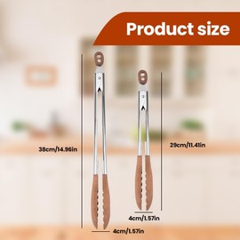 Walnut Wooden Kitchen Cooking Tongs With Hanging Hole and Wooden Tips, Heat Resistant, Anti-Slip, for Serving Food, Grilling, Cooking, BBQ and Tossing Salad (15 Inch)