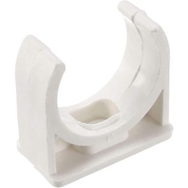 40 Pcs U-Shaped PVC Water Pipe Clamps, Clips Fit for 1" (25mm) Pipes, TV Trays Tubing Hanger Support Pex Tubing (White 25mm)