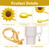 4 PCS Yellow Straw Topper, Daisy Flower Pendant Handle, Sunflower