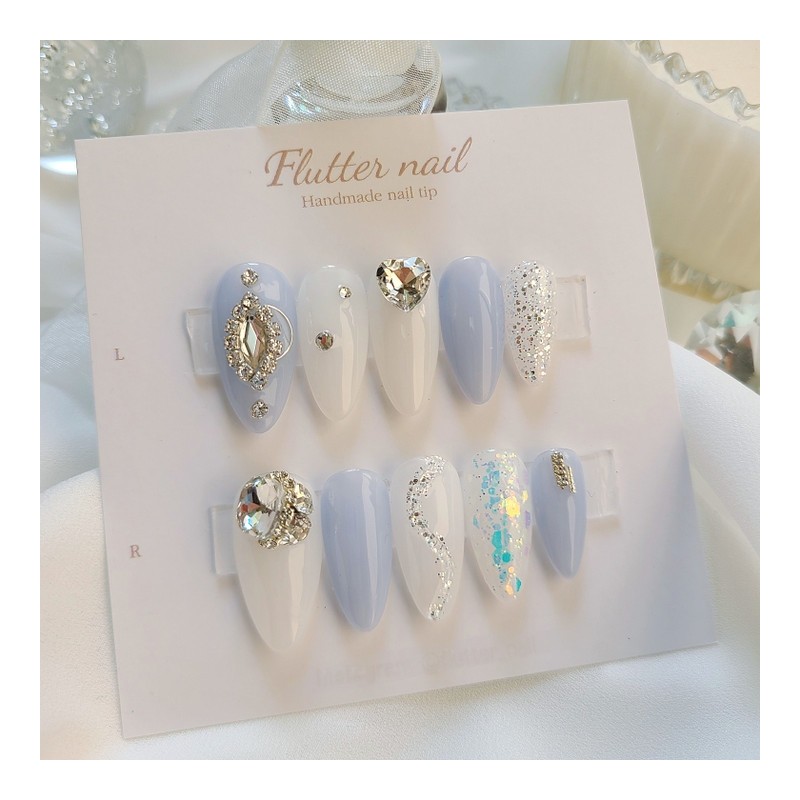 Syrup Sky Christon Handmade Nail Tips - Short Ballet /