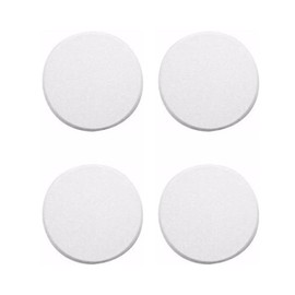 Wideskall® White Round Door Knob Wall Shield Self Adhesive Protector (5" inch Large Size, 4, Count)