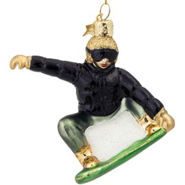 SIKORA BS656 Snowboarder Christmas Tree Decoration Glass Ornament Christmas Tree Pendant