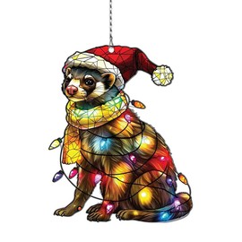 Widoteo Ferret Acrylic Hanging Ornament, Christmas Tree Decor, Gift for Ferret Lovers, Clear/Transparent, 4 inches