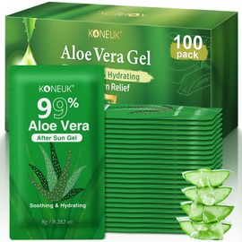 100 Pack Bulk Aloe Vera Gel, 99% Pure Aloe Vera Gel for Face, Hair, Skin, Body, Sunburn Relief, Hydrating Aloe Gel Travel Size Suitable for All Skin Types, Aloe Gel for After Sun Skin Care Relief