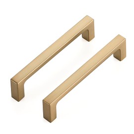 Ravinte 20 Pack Solid 4 Inch Kitchen Square Cabinet Handles Champagne Bronze Cabinet Pulls Dresser Drawer Pulls Kitchen Cupboard Hardware Handles