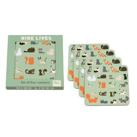 Nine Lives Cat Coasters (set Of 4)