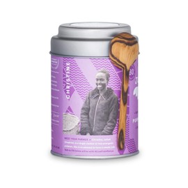 JusTea PURPLE JASMINE | Loose Leaf Purple Tea with Hand Carved Tea Spoon | 40+ Cups (3.2oz) | Low Caffeine | Award-Winning | Fair Trade | Non-GMO