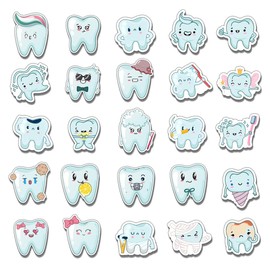 50 Pack Pcs Dental Tooth Stickers For Water Bottles Waterproof Vinyl Laptop Luggage Planner Scrapbooking Dentist Sticker Packs Teens Adults Boys Girls Kids Aesthetic Small Decals
