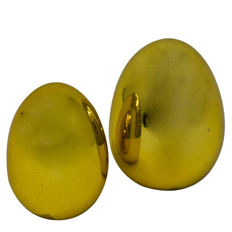 Dadeldo-Home Easter Egg Decorative Object Resin 8 cm Gold Easter