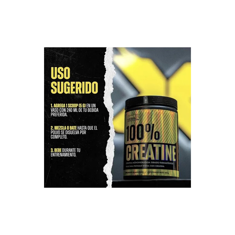 Limitx Nutrition Creatina Monohiratada Alta Pureza En Polvo Sin Sabor