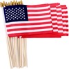 12 Packs 5x8 Inch Small American Flags on Stick, USA