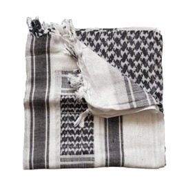 MILSPEC SURPLUS 100% Cotton Black and White Palestinian Shemagh Scarf Arab Keffiyeh Army Military Desert Head Neck Wrap Unisex