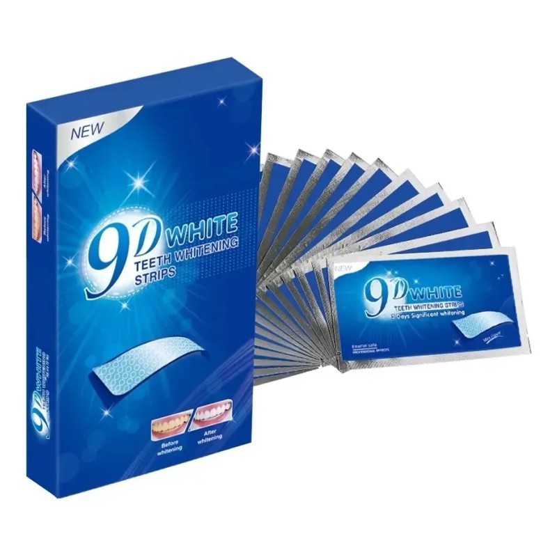 Tiras Blanqueadoras Dentales 9D Whitening Strips Antideslizantes Seguras 7 Uds