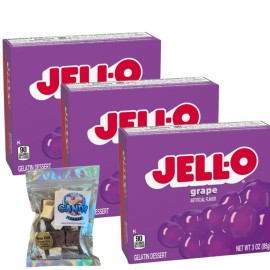 Jell-O Gelatin Dessert Mix 3oz w/ 1oz Ice Cream Bites (Grape)
