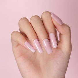 RARJSM Rubber Base Gel Light Pink Sheer Rubber Base Coat Gel Nail Polish Transparente Pink for Nails French Manicure ExtendGel Soak Off UV LED Curing Requires Single Bottle 15ml Salon Home DIY Use