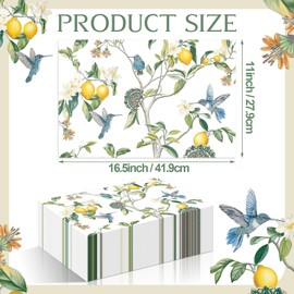 Drydiet 100 Pack Paper Place Mats Blue Bird Fresh Lemon Tree Disposable Placemat Bulk 11 x 16.5 Inch Vintage Decorative Paper Table Mats for Dinner Table Setting Wedding Birthday Party Supplies
