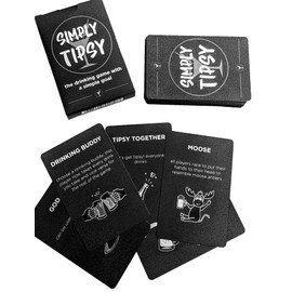 ShouldWeDrinkTonight Simply Tipsy Party Game Cards - 35+ Games in One Plastic Waterproof Cards! (Sociables, King's Cup, Ring of Fire)