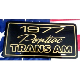 1977 Pontiac Trans Am License plate car tag black & gold smokey & the bandit 77