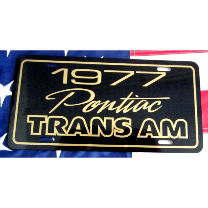 1977 Pontiac Trans Am License plate car tag black &