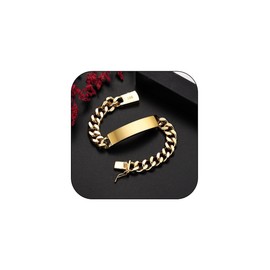 MAIYIDACK 10mm Men's Chunky Gold Cuban Chain Bracelet, 18k Gold Plated Brass Waterproof and Colorfast, Safety Clasp Not Easy to Fall Off，Thoughtful Gift Bags, Medium, Brass, No Gemstone