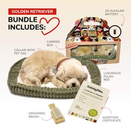 Perfect Petzzz - Original Petzzz Golden Retriever, Realistic, Lifelike Stuffed Interactive Pet Toy, Companion Pet with 100% Handcrafted Synthetic Fur