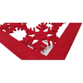 Shop4allsorts Snowflake Christmas Table Runner Red Felt Mat Xmas Dinner Center Runner 1.8M