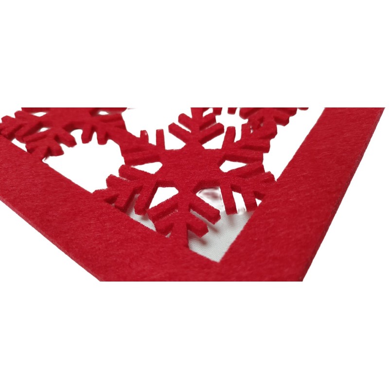 Shop4allsorts Snowflake Christmas Table Runner Red Felt Mat Xmas Dinner