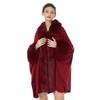 BEAUTELICATE Women Faux Fur Poncho Coat Oversize Cloak Open Front