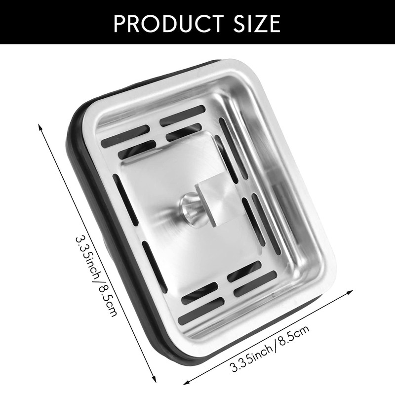 Qezodsx Stainless Steel Square Sink Strainer Plug Kitchen Sink Drain