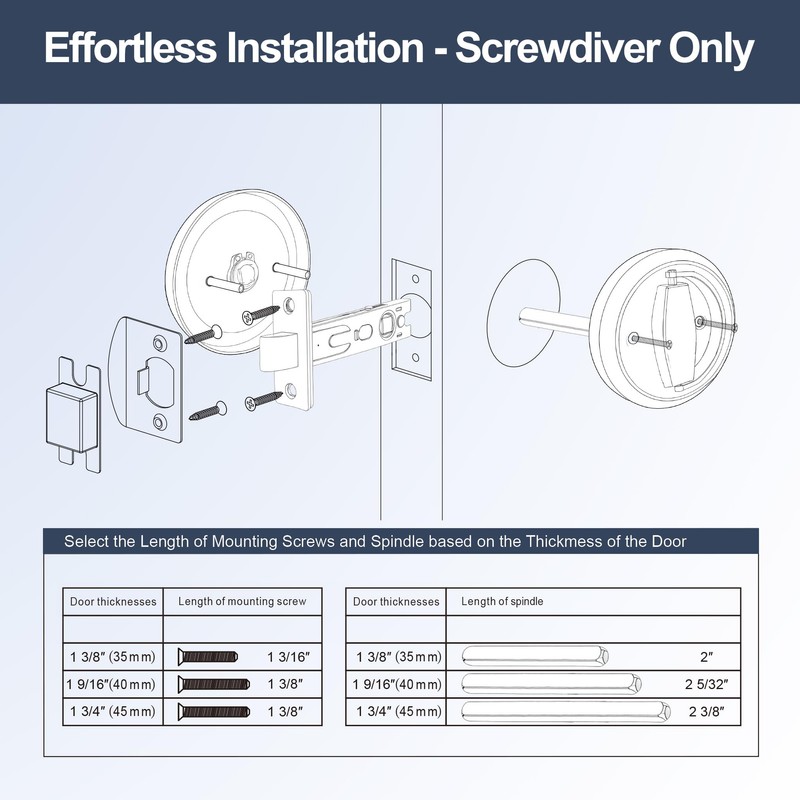 Aesytava 1 Pack Low Profile Door Knob for Space Saving,