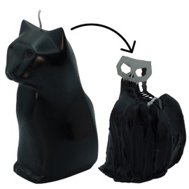 Hidden Skeleton Cat Candle (Black)