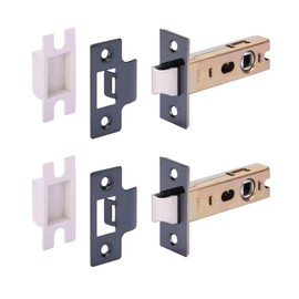 HANDLEZONE® 2 Pack 76mm / 3 inch Black Nickel Premium Tubular Mortice Latch, Catch for Internal Timber Doors - 57mm Backset