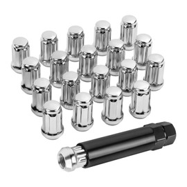 M12x1.5 Lug Nuts，20pcs Spline Lug Nuts+1 Socket Key，for Escape/Civic/Malibu/Accord/Cruze/Focus， Cone Seat 1.38" Tall Aftermarket 12mmx1.5 Wheels Lug nut