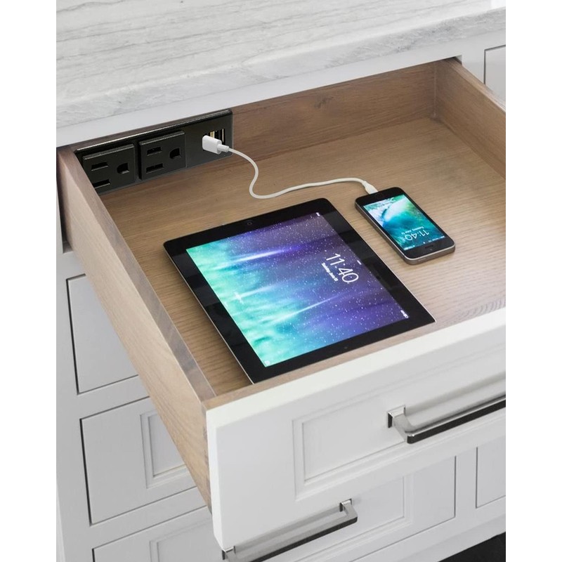 TADYAO Drawer Outlet Kit with 15Amp AC Outlets and 5V2A