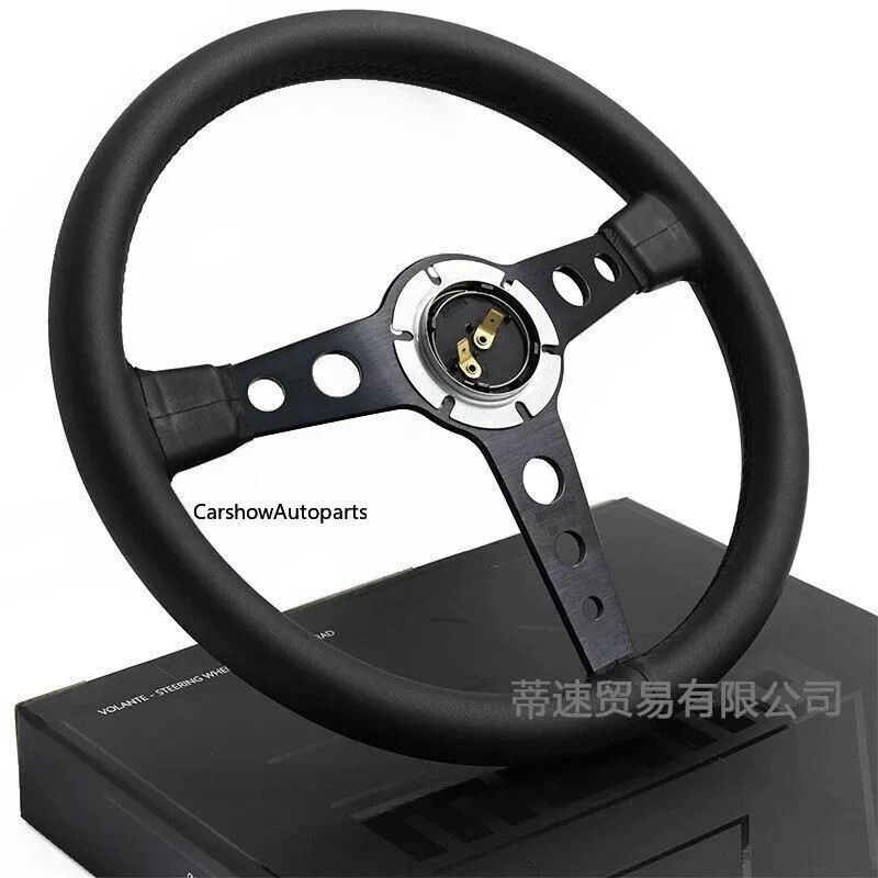 MOMO prototipo P5 Black Edition 350mm 14' Genuine Leather Sport