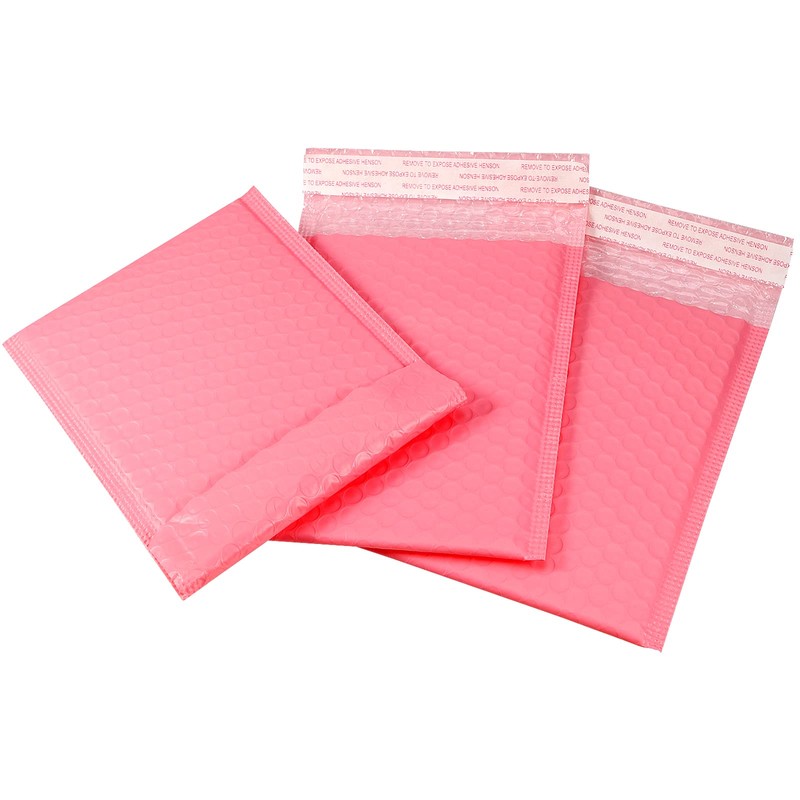ZEONHEI 60 Pack 15x18cm Pink Poly Bubble Mailers, Self Seal