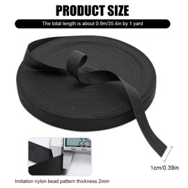 GIDWRIY Nylon Webbing Tape, 10 mm x 10 m, Black Fabric Tape, Fabric Tape, Textile Tape for Fabric, Tensioning Strap, Lashing Strap, Straps for Material Transport, Bag Strap for DIY Dog Collar