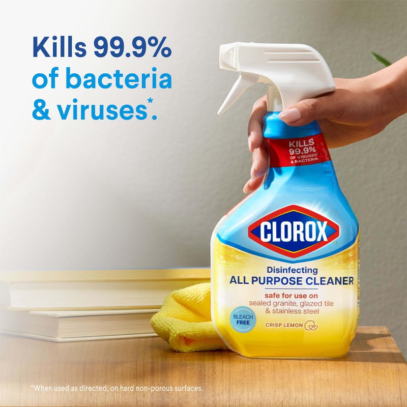 Clorox Disinfecting All-Purpose Cleaner 32 Oz and Disinfecting Bathroom Cleaner,