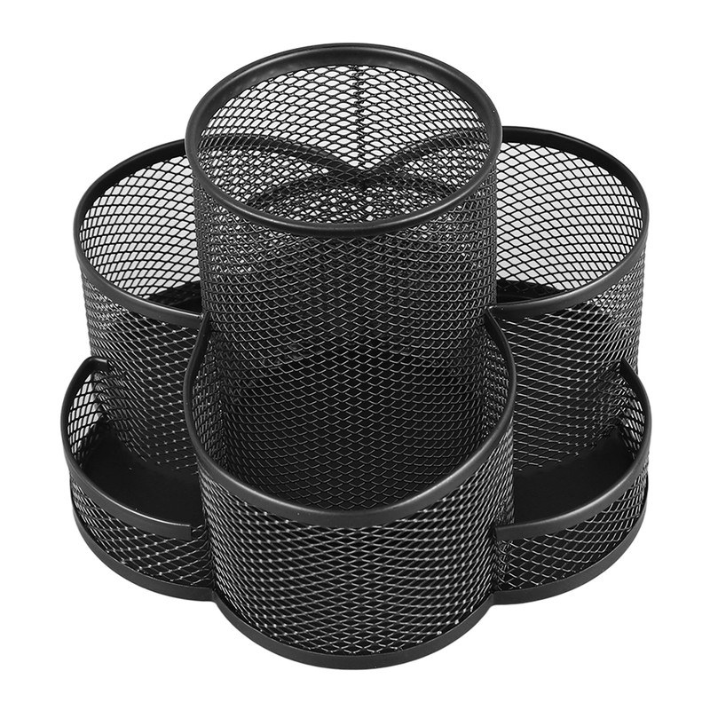 Mesh Desk Organizer 7 Compartments 360 Degree Rotating Multifunctional Pen
