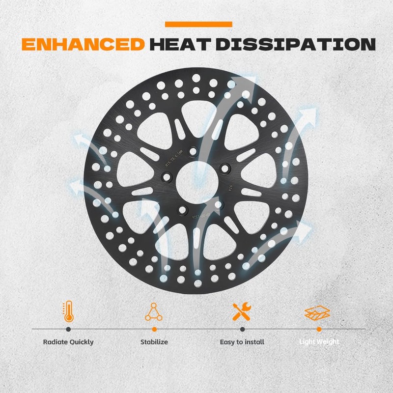 11.8" Front Brake Rotors Discs Pads for Harley TRIKE 2009-2013