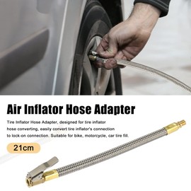 X AUTOHAUX 21cm 8" Car Tire Air Inflator Hose Adapter Extension Quick Connect