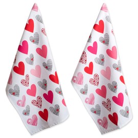 DII - Juego de toallas para platos con diseño de corazones y collage, ultra absorbentes, lavables a máquina, perfectas para regalo de San Valentín, juego de toallas