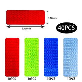 KUWSEIY 40 PCS Reflective Stickers, High Visibility Reflective Tape, Waterproof Safety Reflective Tape for Car Trailer Truck Bike Motorcycle, 1.18 x 3.15 Inch