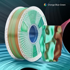 Dual-Color,Triple-Color,Four-Color 1KG/3KG Bundle/6KG Bundle 1.75mm SILK Filament Bundle Compatible with 99% 3D printers:_Tri-Color | Orange+Blue+Green