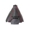 GEAR GAITER BLACK LEATHER WITH RED STITCHING