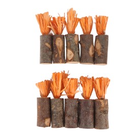 10Pcs Rabbit Chew Sticks Edible Safe Prevent Urinary Stones Decorative Guinea Pig Chew Toys for Hamster Bunny Orange Corn Husk Type