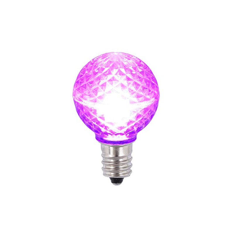 Vickerman G30 LED Purple Bulb E12 Nickel Base .45W, Package