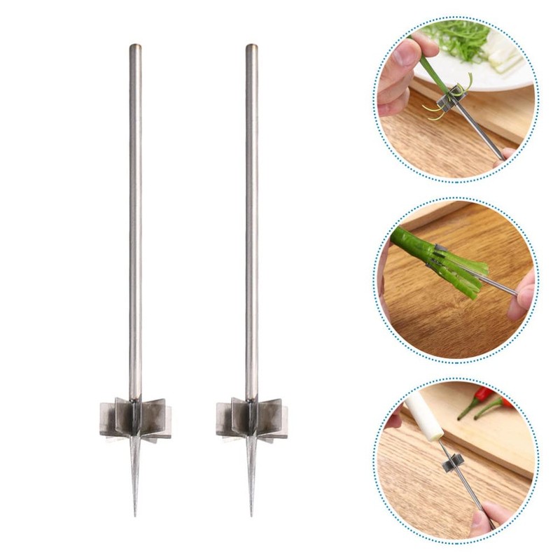 Yardwe 2 Pieces Onion Flower Cutter Stainless Steel Plum Blossom